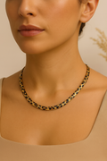 Collier ras du cou léopard doré femme ajustable 37+7 cm
