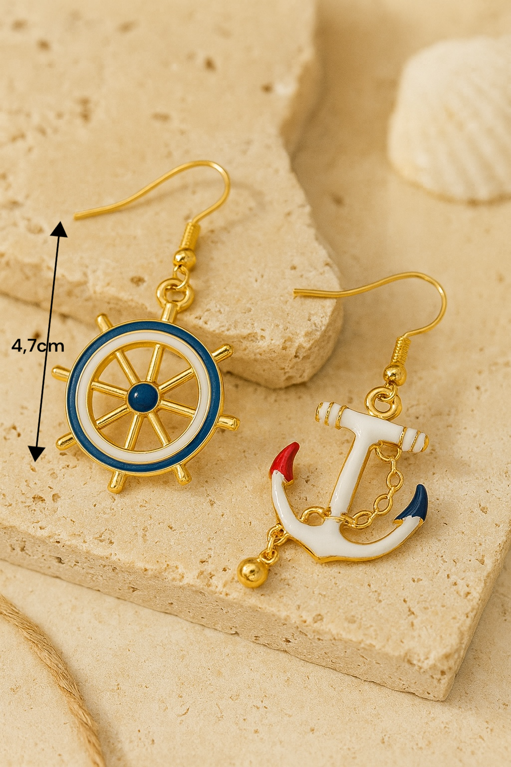 Boucles d’oreilles style marin à porter en été avec tenue plage ou marinière