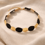 Collier ras du cou doré et noir femme, choker géométrique moderne