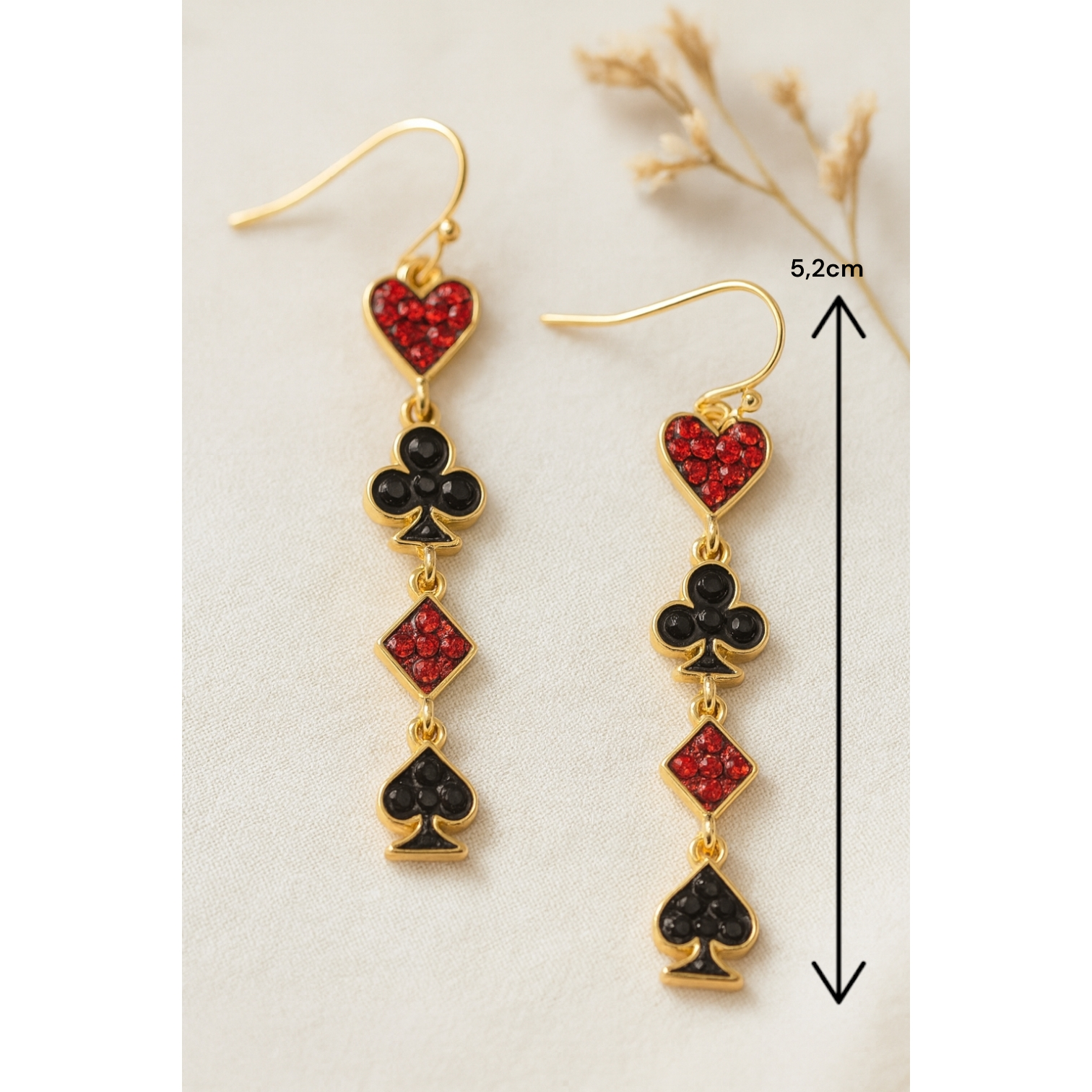 Boucles longues fantaisie femme pour tenue de soirée style casino
