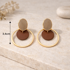 Boucles d’oreilles bohème chic brun et or à porter au quotidien ou pour une tenue habillée