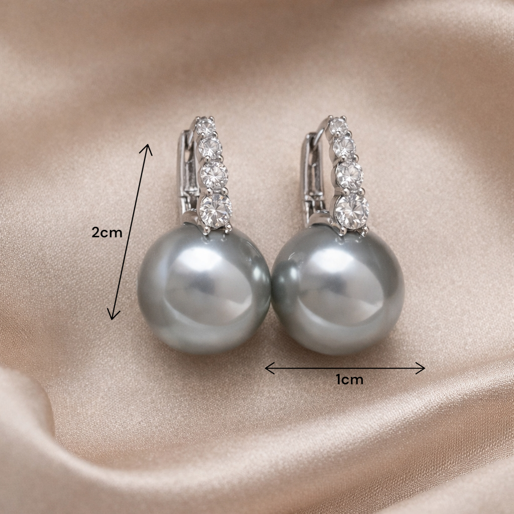 Boucles d’oreilles perle grise chic à porter pour une soirée ou cérémonie