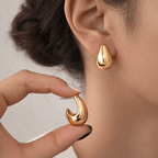 Boucles d’oreilles clous goutte dorée femme en acier inoxydable