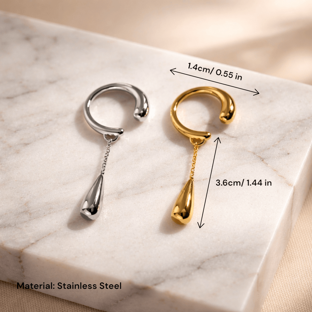 Ear cuff pendante sans perçage pour femme, bijou élégant de soirée