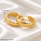 Boucles d’oreilles créoles tressées dorées style élégant et moderne