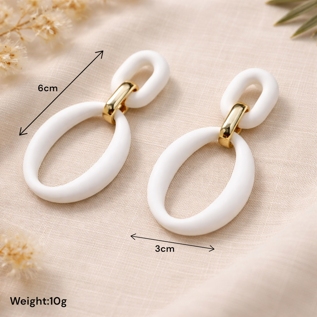 Boucles d’oreilles longues blanches chic à porter au quotidien ou en soirée