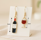 Boucles d’oreilles vin femme pour soirée entre amis, bar à vin ou apéro